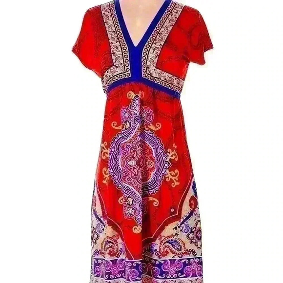 Style & Co. Dresses & Skirts - Style & Co. Petite Women’s Bold Color V-neck Dress PS